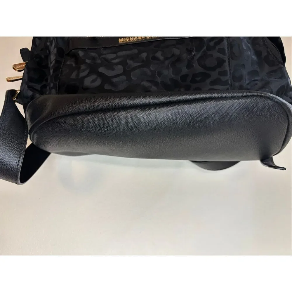 Michael Kors Black Leopard Print Backpack